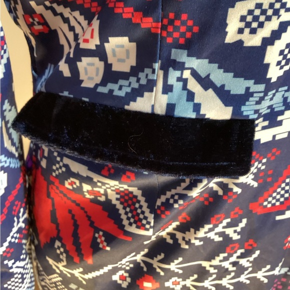 FLORYDAY Colorful Patterned Long Sleeve Coat With Velvet Accents M - Picture 4 of 10